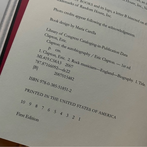 Eric Clapton The Autobiography Hardcover Book First Edition 2007 Used Very Good - Picture 4 of 13